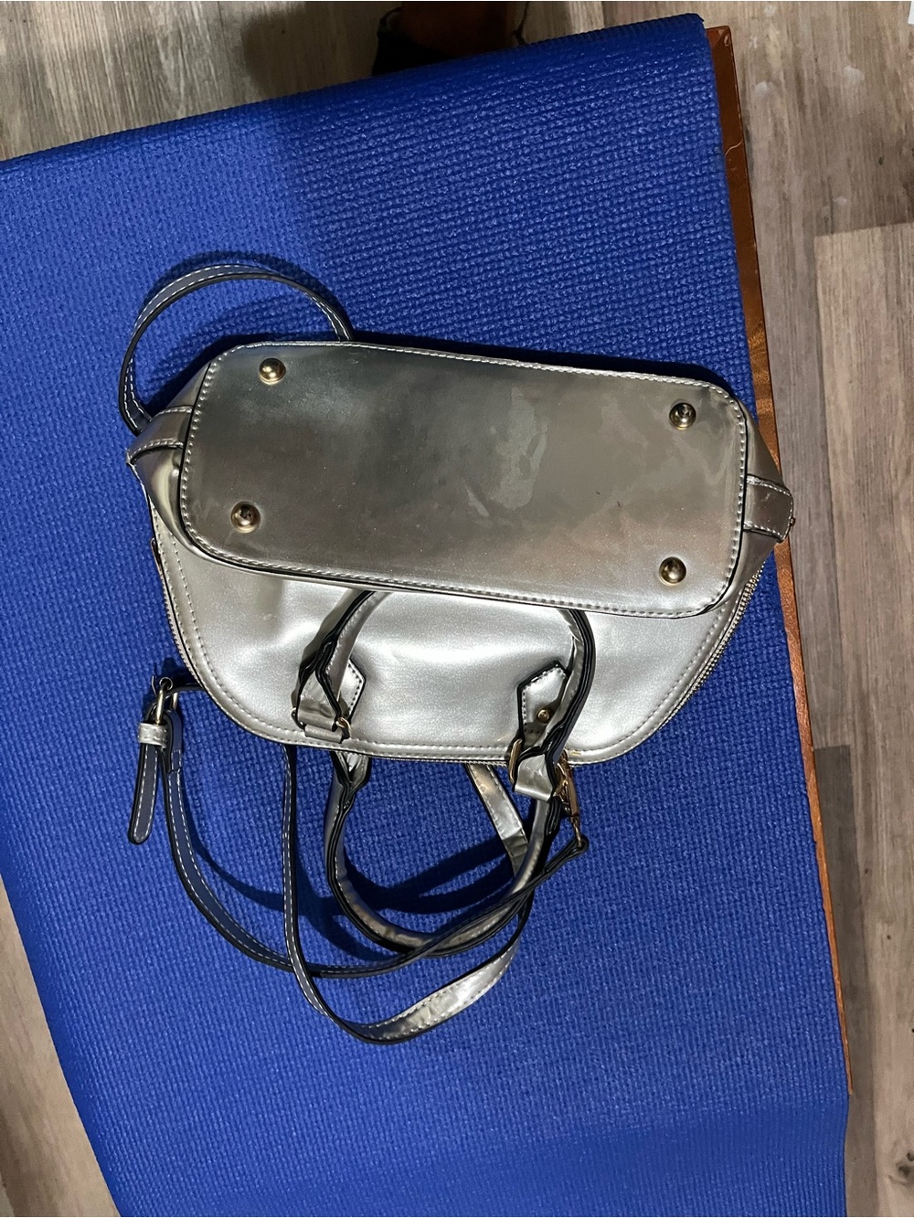 Metallic Silver Women's Crossbody Satchel